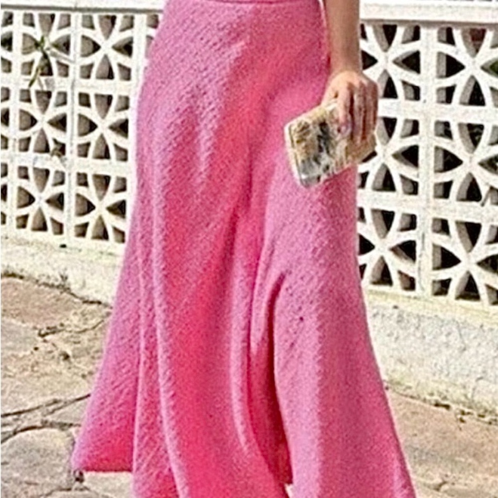 Zara Pink A-Line Maxi Skirt Cocktail-large